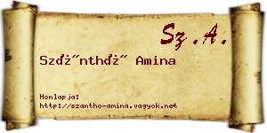 Szánthó Amina névjegykártya